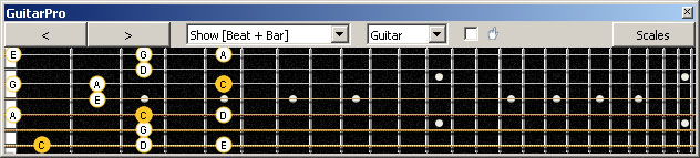 GuitarPro6 7B5B2:5A3 C pentatonic major scale 313131 sweep pattern